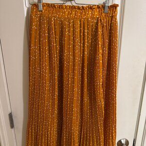 Yellow Polkadot Midi Skirt, Size Large